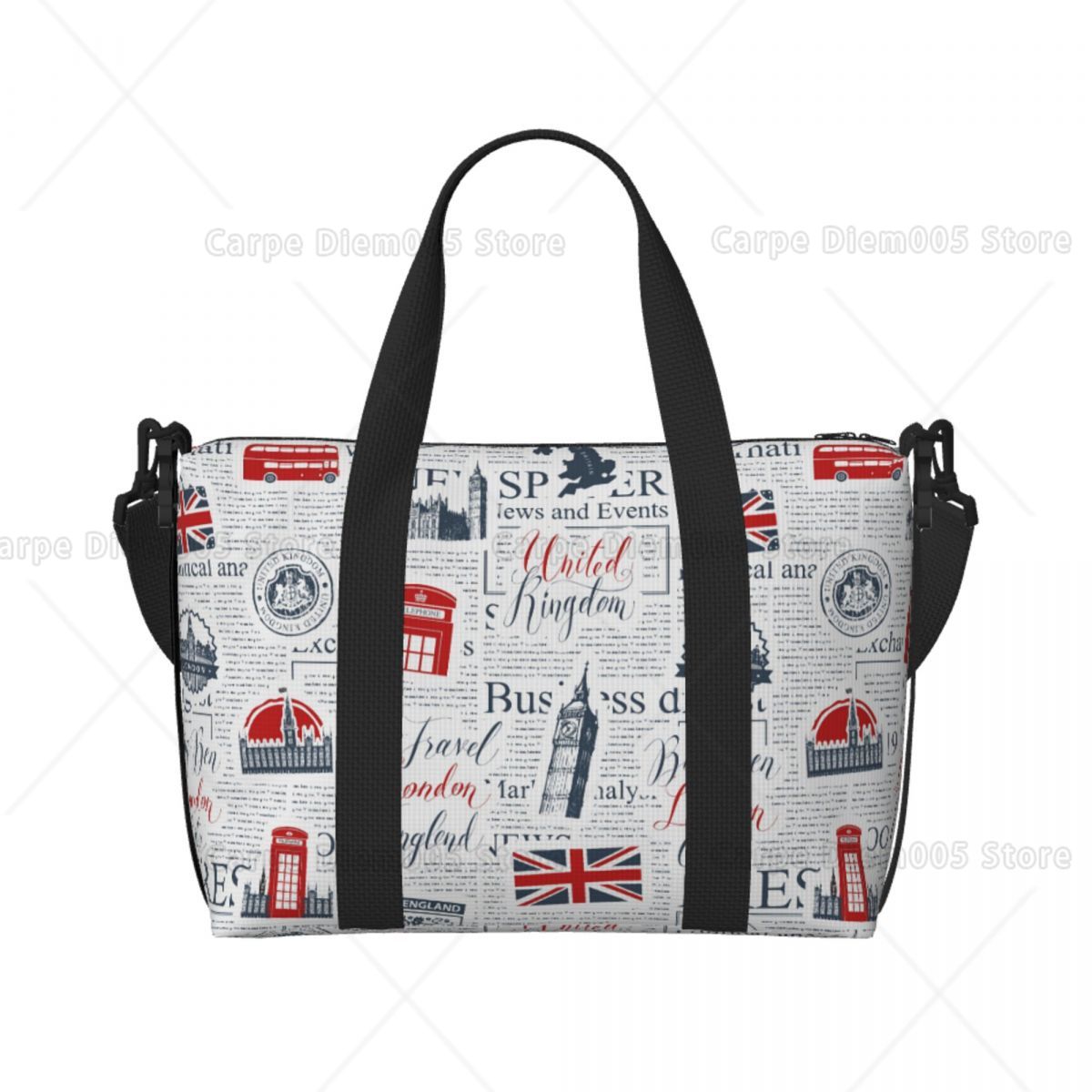 Women Bags Uk - 빈티지 영국 런던 신문 여행 수하물