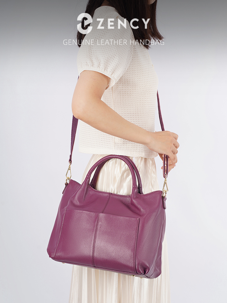 Women'S Tote Bags For Work - Zency 여성용 정품 가죽 대형 토트