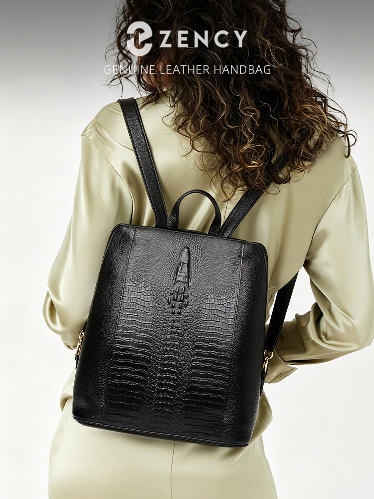 Women Bags For Work - Zency 여성용 악어 가죽 백팩 100%