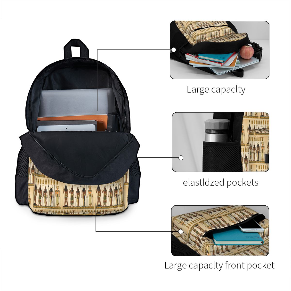 고대 이집트 원활한 패턴 배낭 핫 세일 데이 팟 대용량 - Women Bags Egypt Sale 리뷰 및 가격