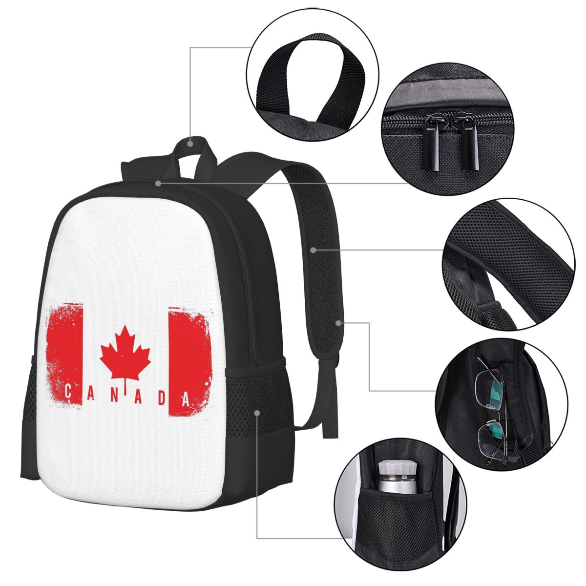 캐나다 국기 학생 배낭 학교 가방 하이킹 여행 데이 팟 - Women Bags In Canada 리뷰 및 가격