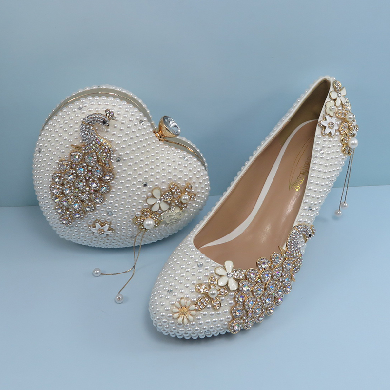 바오야팡 화이트 패션 웨딩 신발 및 가방 여성 라운드  - Women Bags For Wedding 리뷰 및 가격