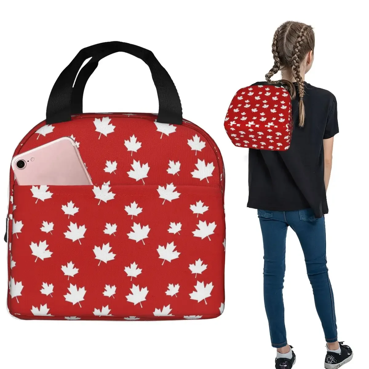 캐나다 단풍잎 국기 패턴 빨간색과 흰색 캐나다 국기 보 - Women Bags In Canada 리뷰 및 가격