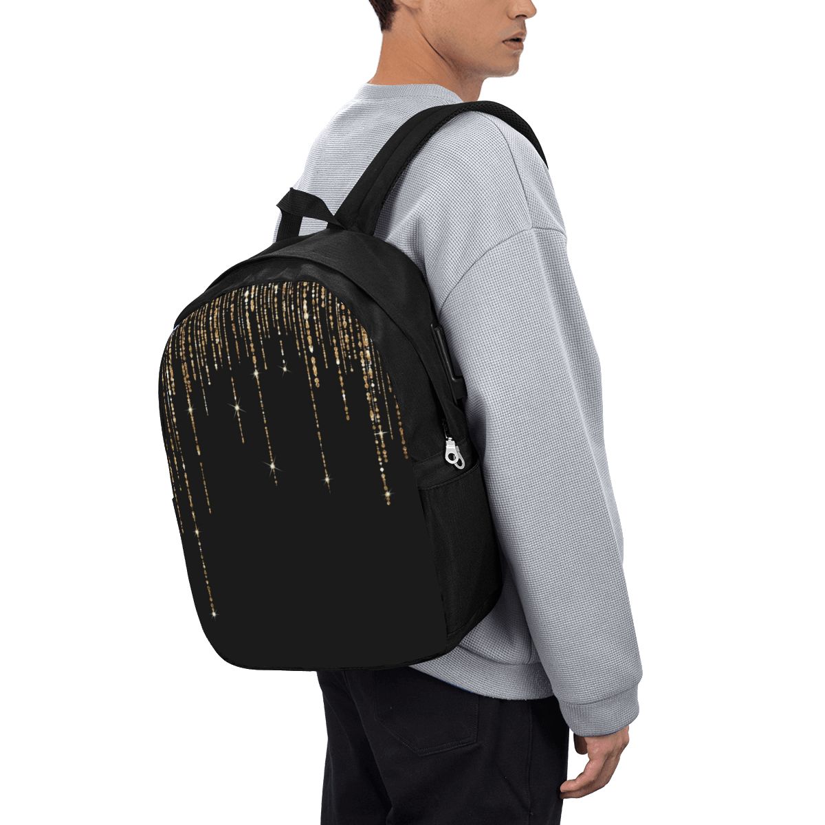 검정색과 금색 반짝이 패턴 배낭 여행 노트북 가방 컴퓨 - Women Bags Gold 리뷰 및 가격