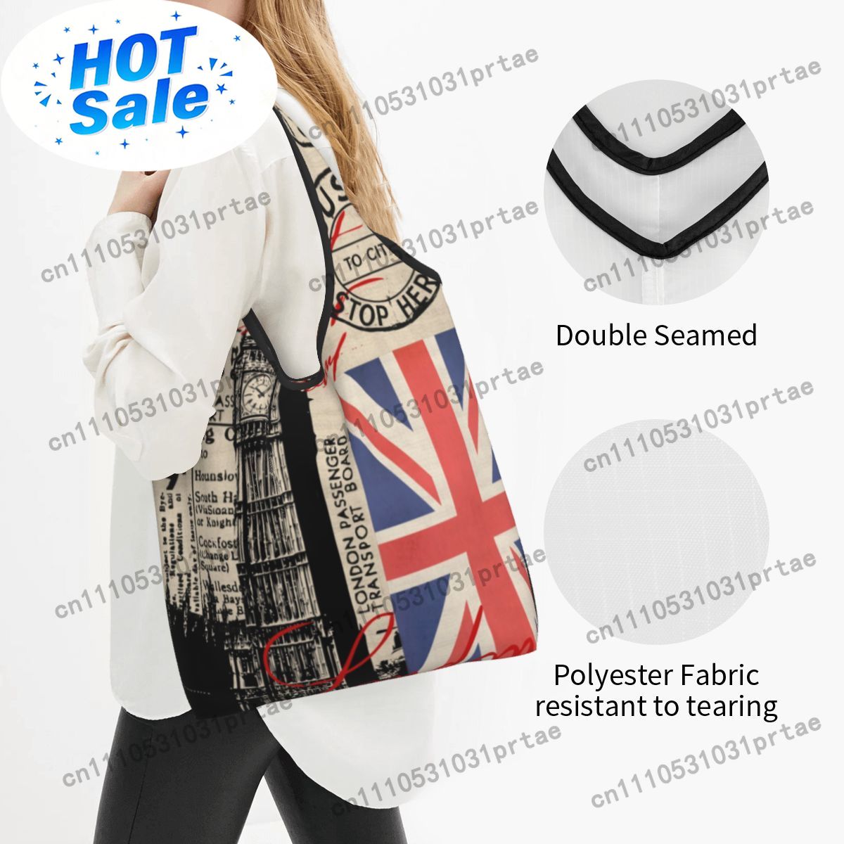 커스텀 레트로 빈티지 런던 식료품 쇼핑백 재미있는 쇼퍼 - Women Bags Uk 리뷰 및 가격