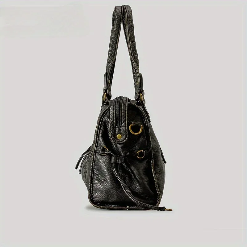 여성 패션 빈티지 세척 부드러운 가죽 토트 백 대용량  - Women Bags Gold 리뷰 및 가격