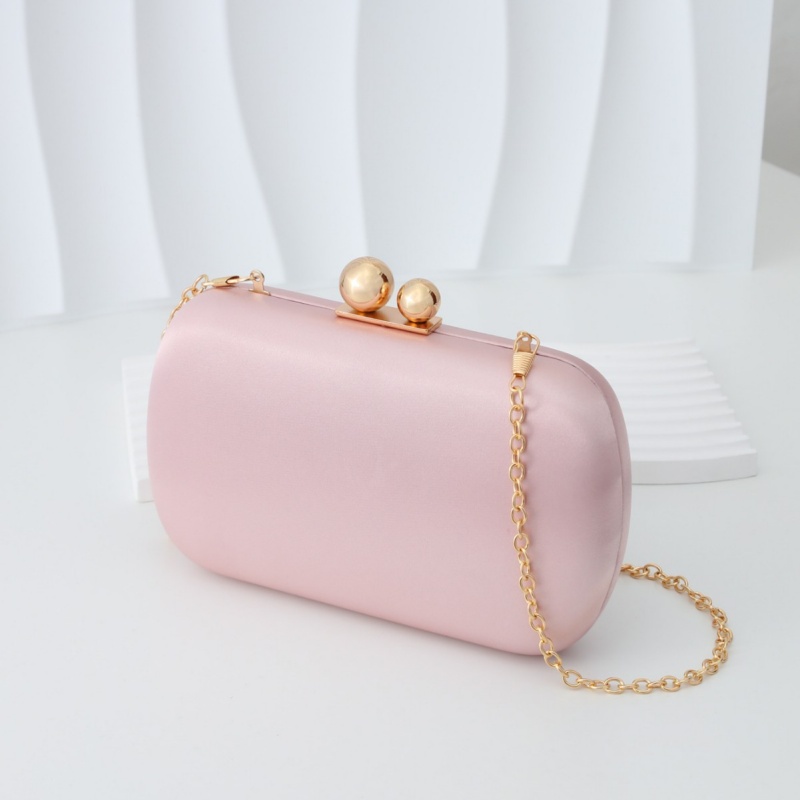 우아한 실키 새틴 이브닝 파우치 여성용 두 개의 골드  - Women Bags Gold 리뷰 및 가격