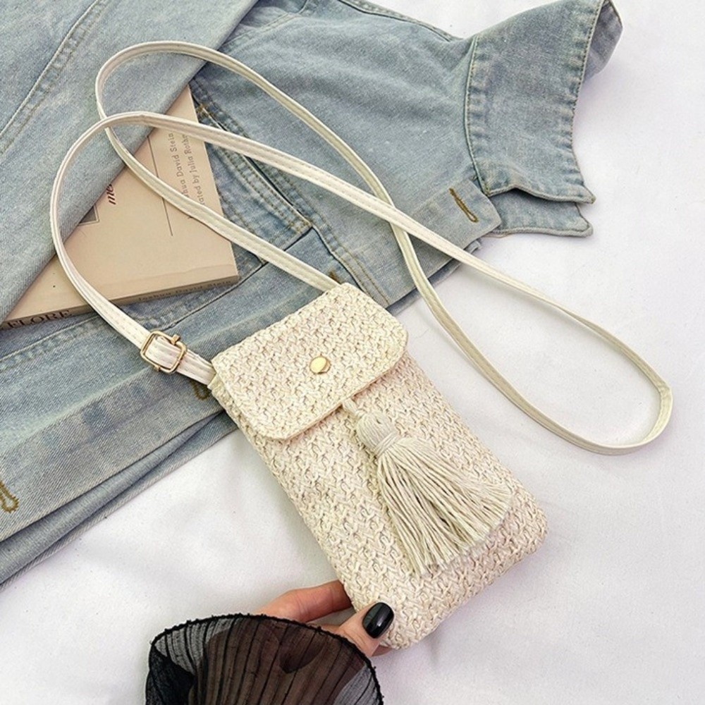 휴대용 밀짚 엮은 핸드백 롱 태슬 수제 여성 폰 파우치 - Women Bags Designer 리뷰 및 가격