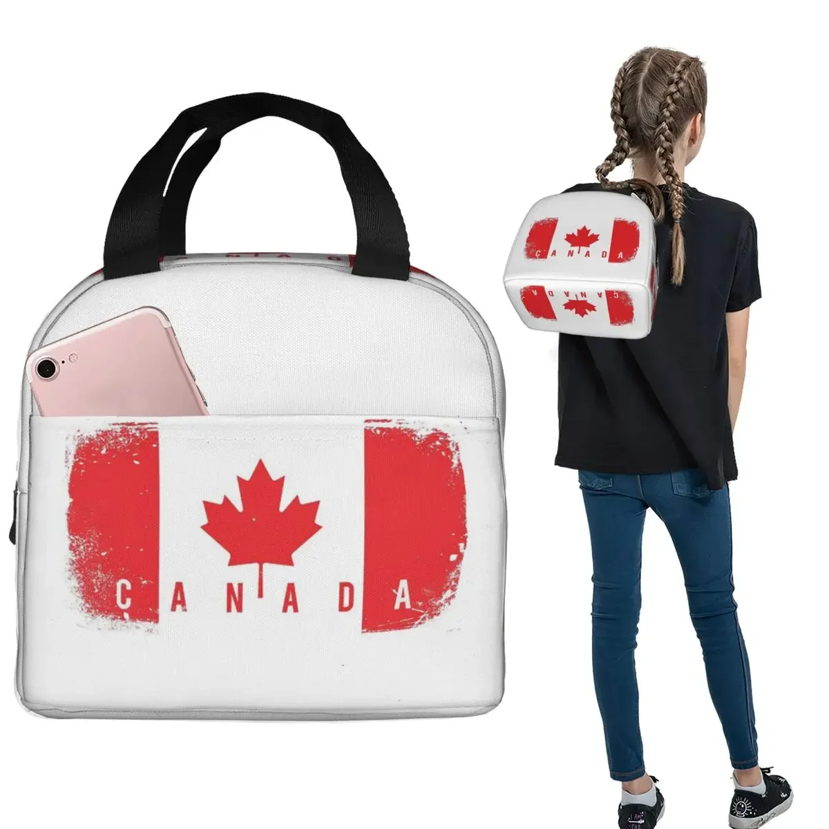 캐나다 국기 디자인 여성용 어린이용 보온 도시락 가방  - Women Bags In Canada 리뷰 및 가격